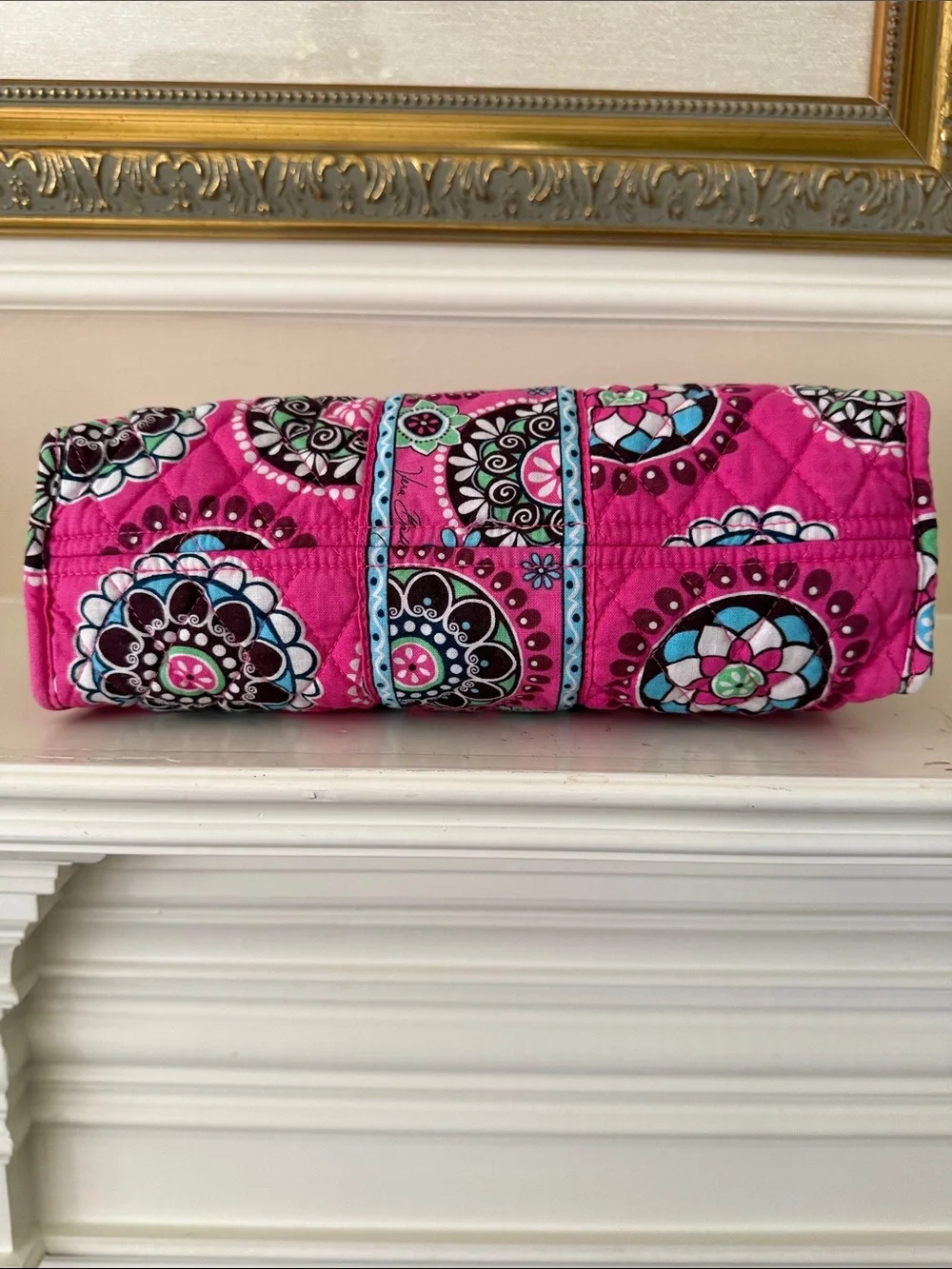 Vera Bradley Hot Pink Quilted Floral Medallion Cosmetic Pouch